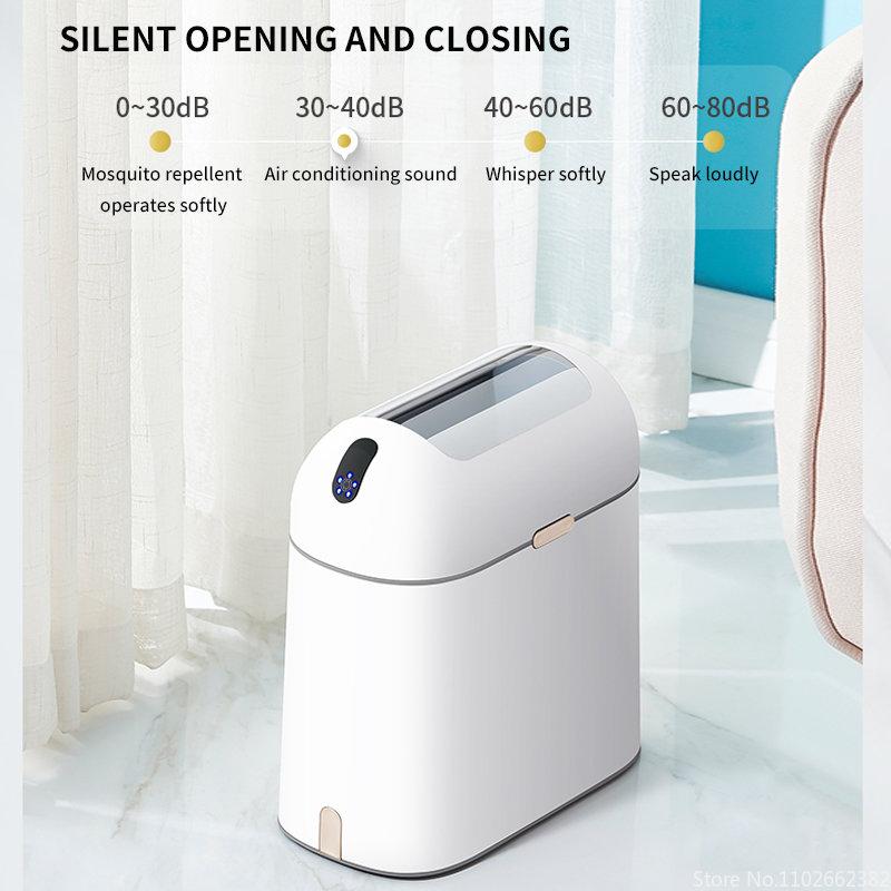 9L Smart Strong Sensor Garbage Bin Kitchen Bathroom Toilet Trash Can  Automatic Induction Waterproof Narrow Bin For Home Bedroom
