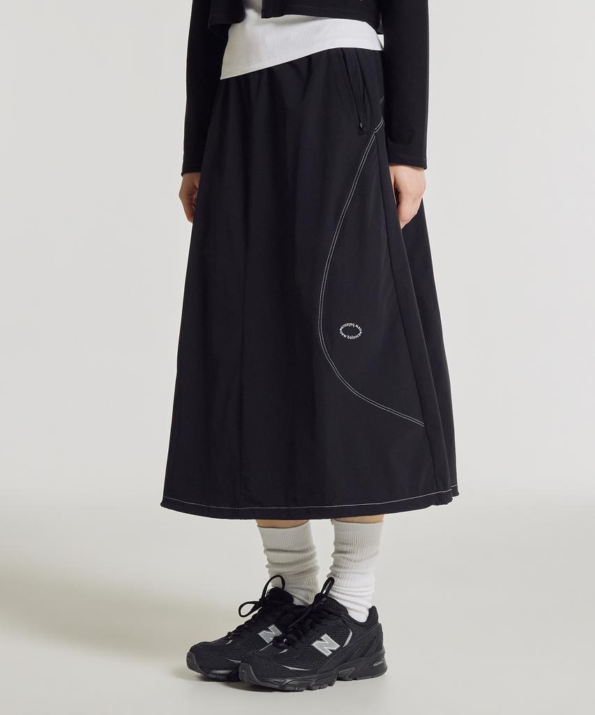 Nyuballanseu Nbnwg3W612 / Women Frozen Woven Stretch Long Skirt (Black)