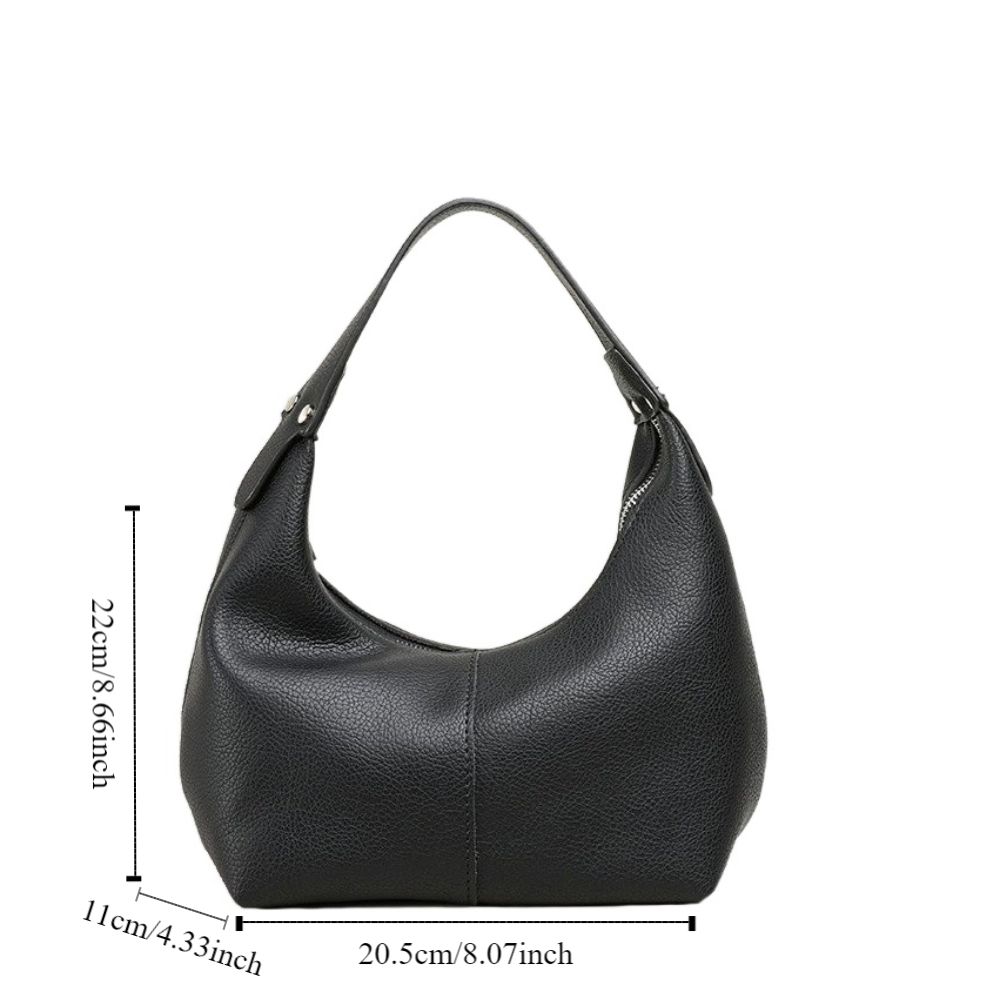 Portable Large Capacity PU Hobo Bag Solid Color Korean Style Shoulder Bag Handbag Fashion Design French Style Handbag Shopping