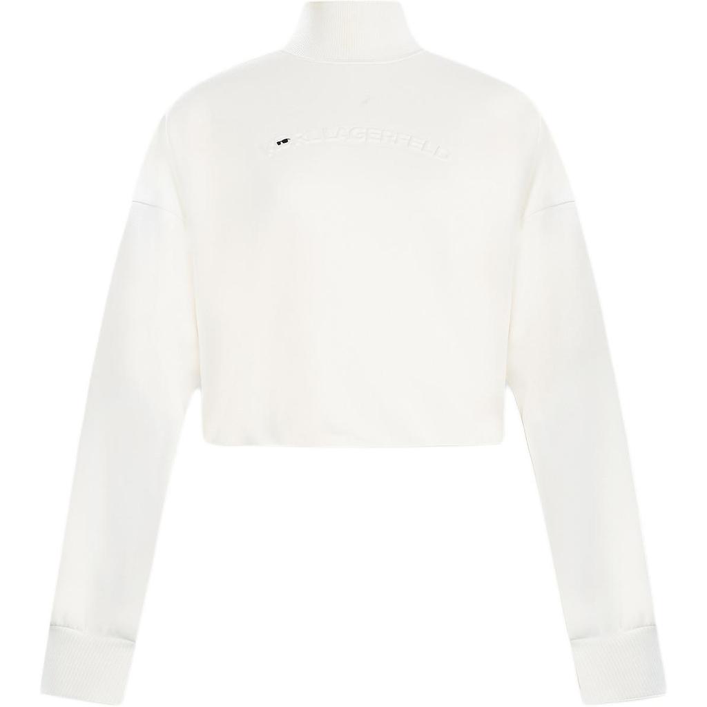 Karl Lagerfeld Urban Street Commuting Party Lightweight Modal Solid Color Pullover Sweatshirt Women sweatshirt White 246L1801100