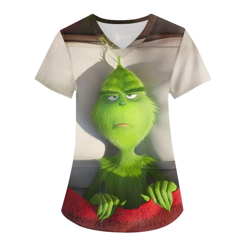 Dámská vánoční pracovní uniforma pracovní uniforma s výstřihem do V a kapsou ochranná pracovní uniforma