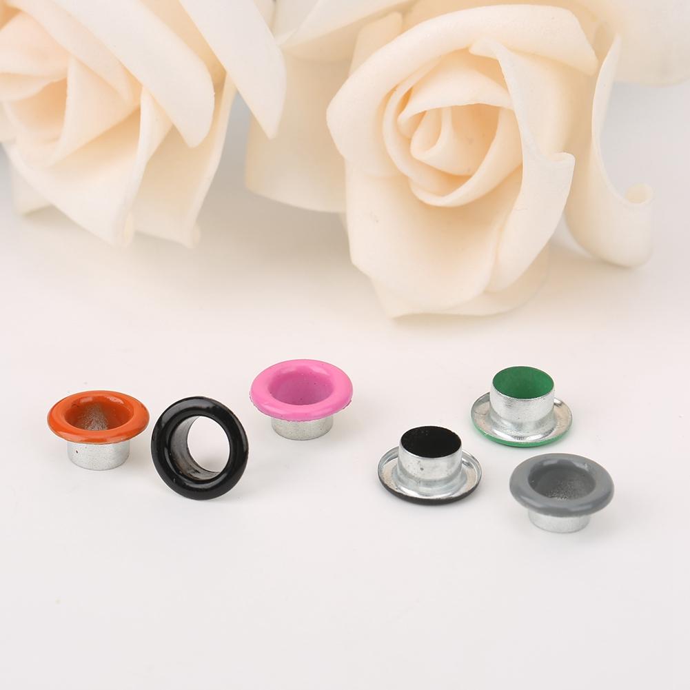 200 Sets Mixing Colored Metal Eyelets Grommets Leather Craft Scrapbooking Card Eyelets6MM