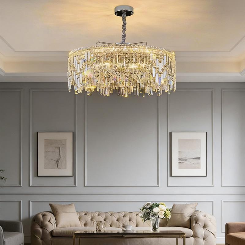 Luxury Nordic Lustre Crystal LED Chandelier Indoor Ceiling Pendant Light Villa Living Dining Room Bedroom Hanging Decor Lighting