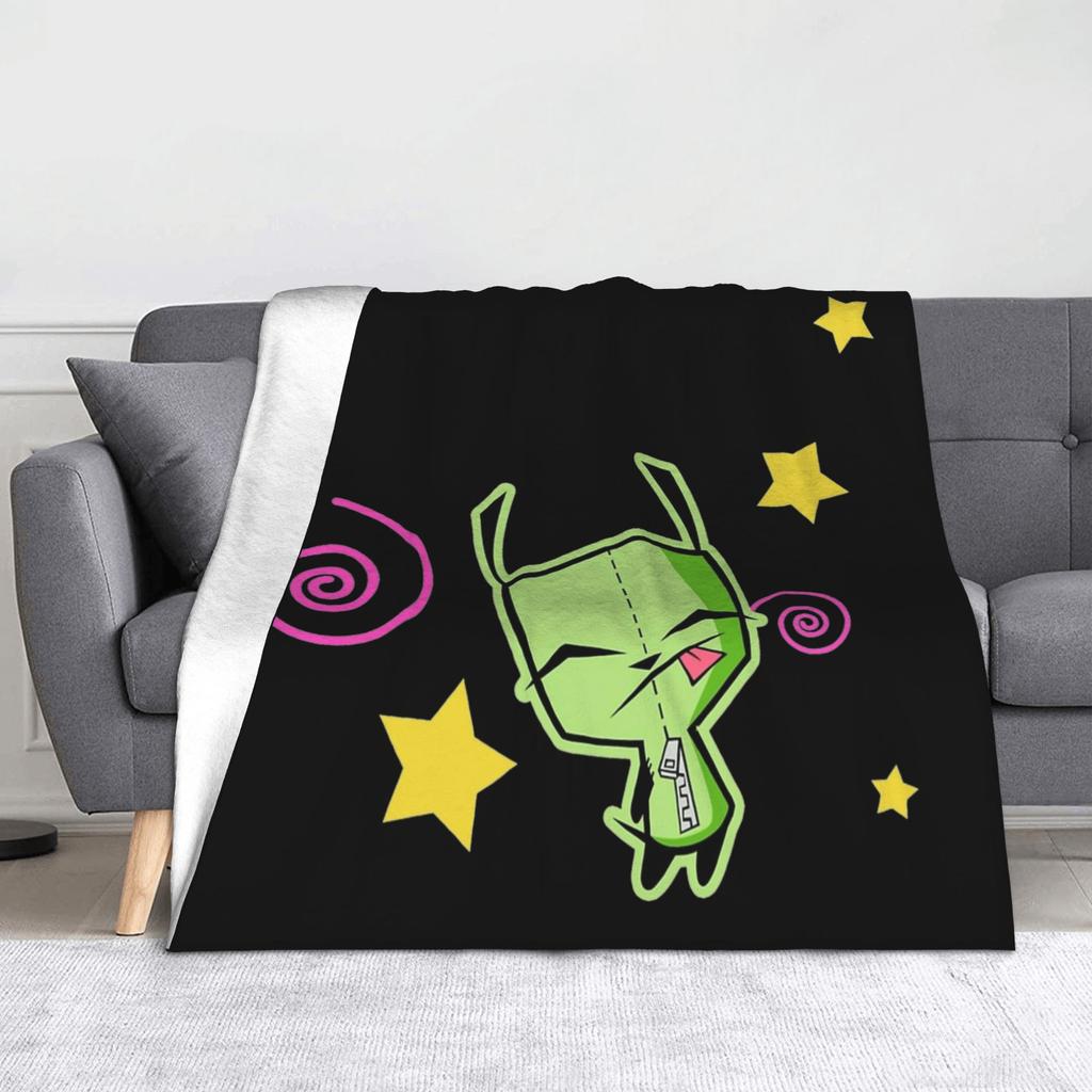 Invader Zim Gir Cartoon Wool Blankets  Awesome Throw Blanket for Home 150*125cm Rug Piece