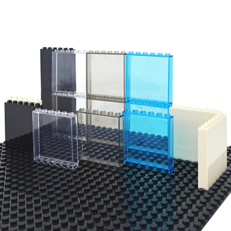 10pcs DIY Building Block Door Window Frame Wall City 1x6x5 1*4x3 Glass Transparent Panel House Parts MOC Bricks 59350 59349 Toy