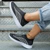 European and American spring and autumn new round head knitted low-top casual shoes large size running shoes single shoes travel shoes