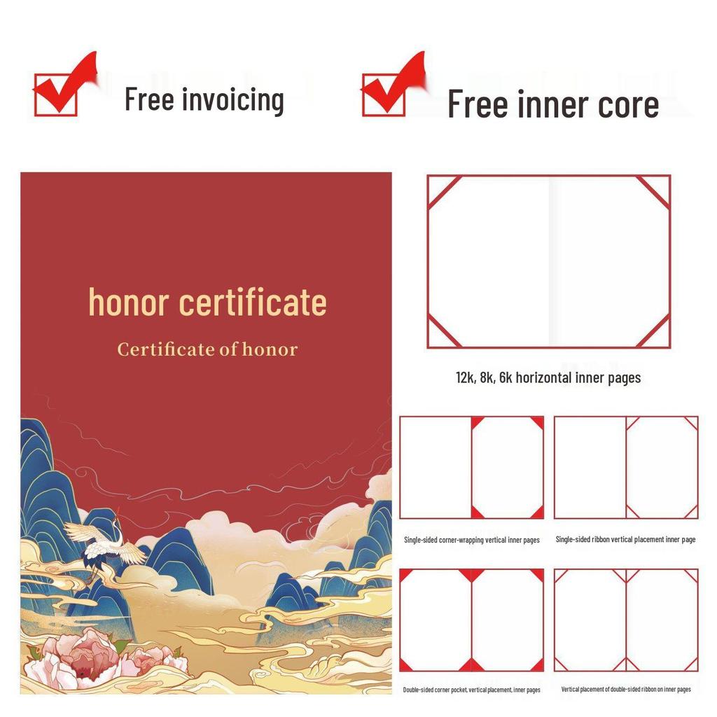 Year of the Horse A4 Honor Certificate with Hot Stamping for Outstanding Employee