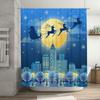 TU Christmas Santa Claus Deer Reindeer Holiday Festive Shower Curtain Set Waterproof Bathroom Decor Modern Farmhouse Style Home