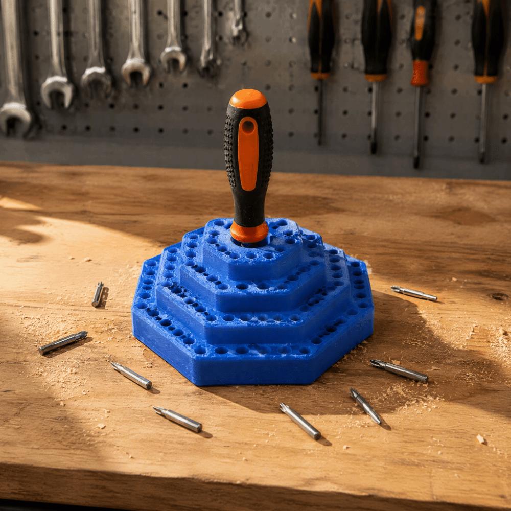 103 Holes Bit Storage Holder Ladder Shaped Drill Storage Box Screwdriver Organizer Workshop