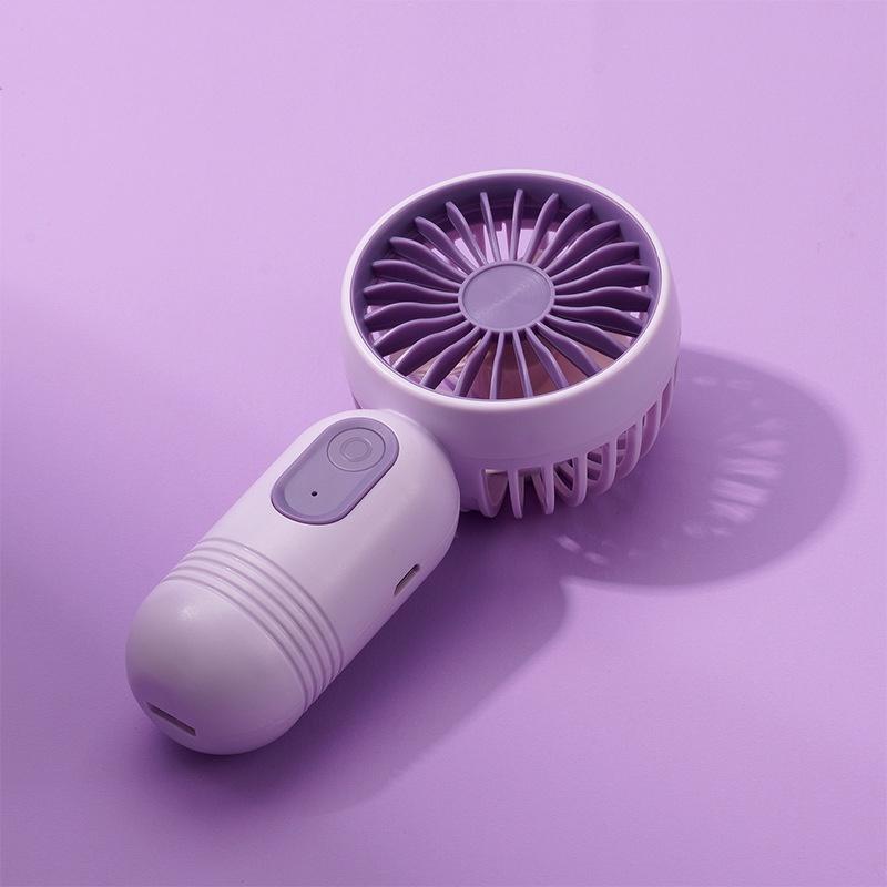 Mini Handheld Fan 3-Speed Strong Wind USB Rechargeable Long Lasting Portable Desk Fan for Students Office Outdoor Travel Camping