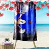 Sonic Action Print Beach Towel, Large Soft Quick Dry Towel for Beach Camping Swimming