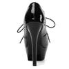 Pumps Round Toe 13cm Thin High Heels Patent Leather Lace Up Cross-tied Platforms 33-45