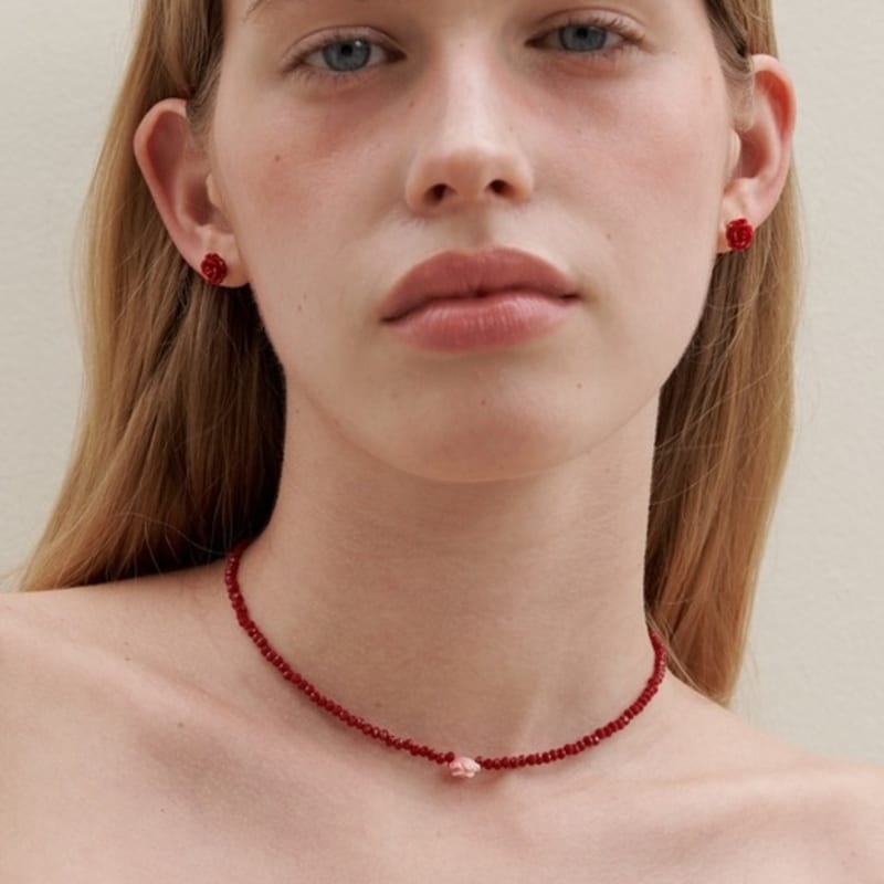 LOVE ME MONSTER 1 Rose Crystal Choker_2Color