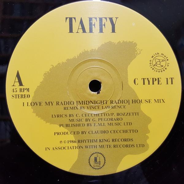 

12-дюймовая пластинка TAFFY I Love My Radio Midnight Radio CTYPE1T Rhythm King 1986 UK Dance Electronica Б/у