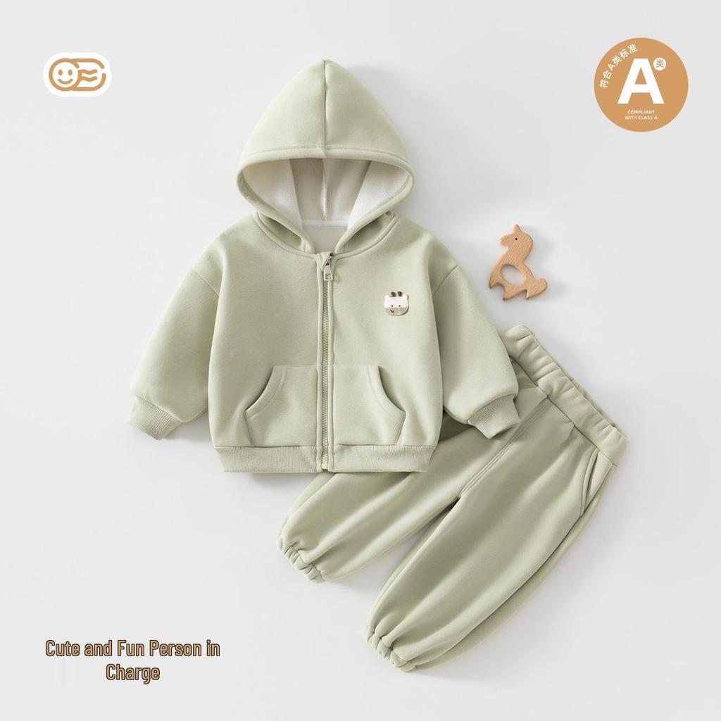 Girls & Boys Two-Piece Casual Set: Autumn/Winter Baby Clothes with Long Pants