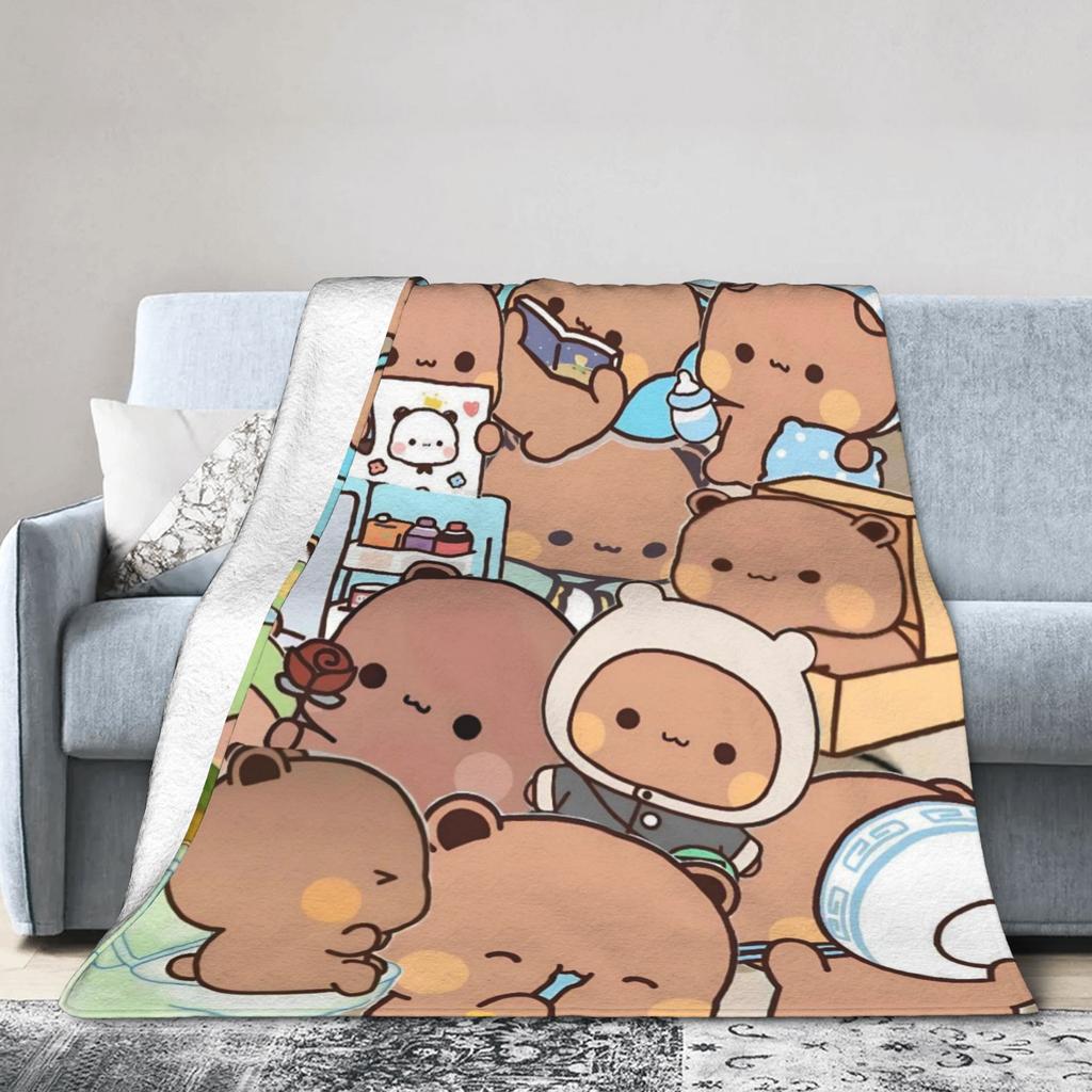 Cartoon Panda Bubu Dudu Blankets Flannel Printed Multi-function Ultra-Soft Throw Blankets for Bedding Office Rug Piece