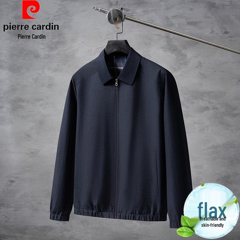 Pierre Cardin Men s Linen Blend Casual Lapel Jacket 52 темно-синий