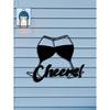 Modern Metal 'Cheers' Wine Wall Art - Wine Glass Design For Kitchen/Bar Decor