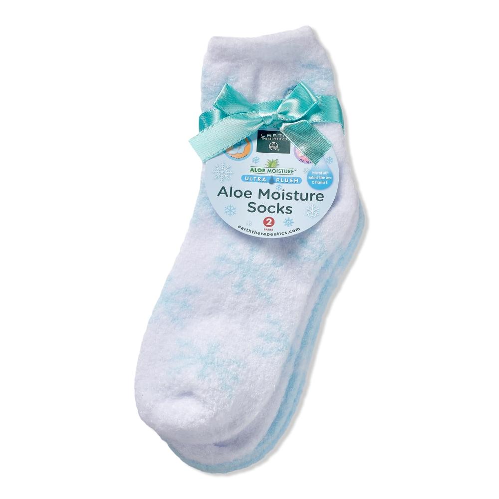 

Носки Earth Therapeutics Blue Aloe Moisture Super Plush Snowflake Design, 1 пара