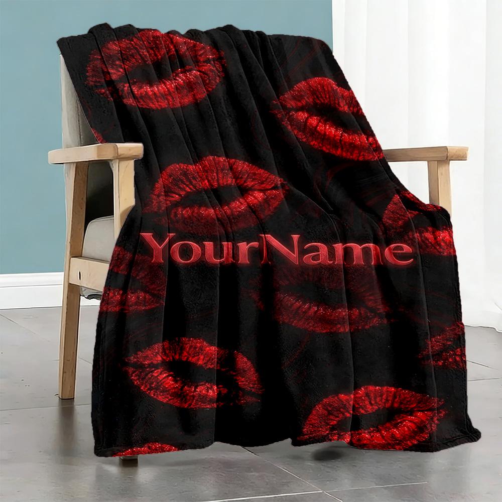 Rose Customize Your Name Blanket Cozy Personalized Blanket Warmthful Decor Versatile for Office Bed Bedding Couch for All Occasions