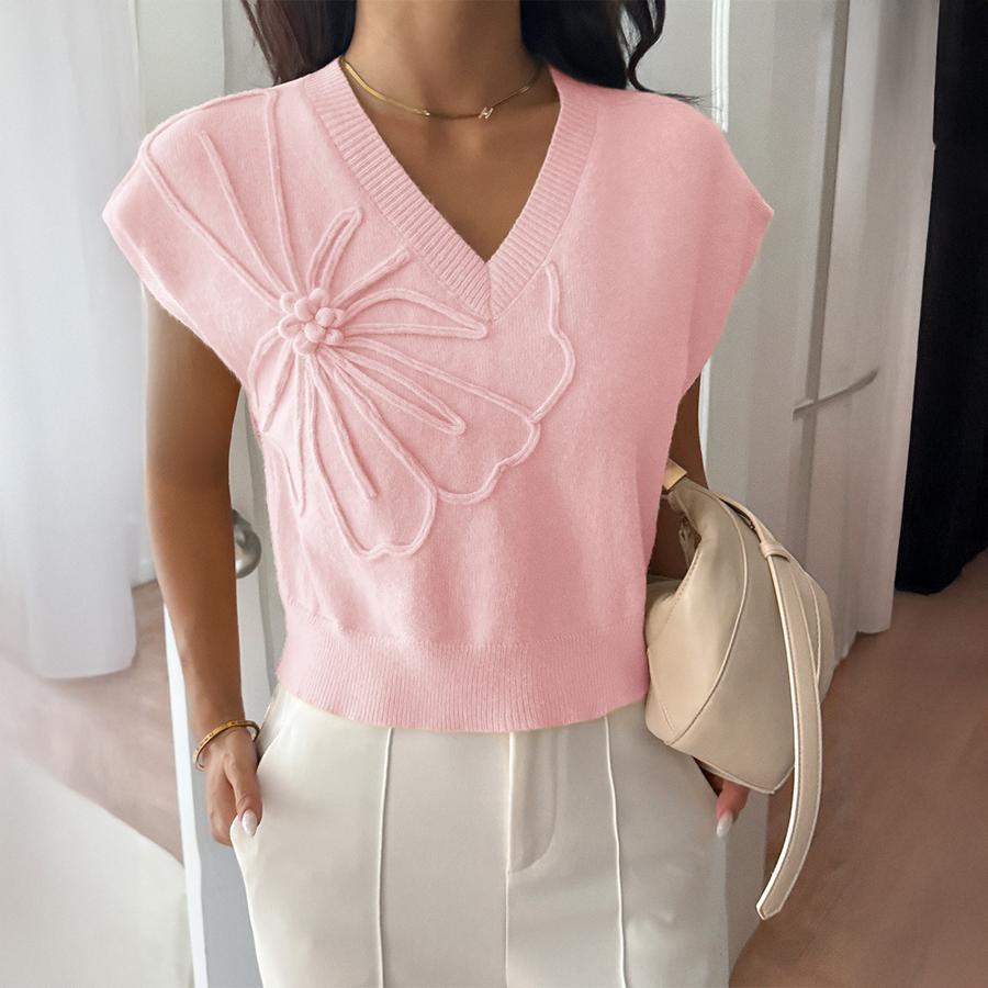 

Casual Vacation Short Sleeve Solid Color T-Shirt Sweater Women s Fall Winter Clothing S розовый