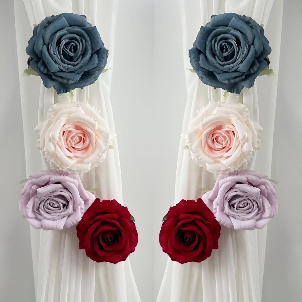 Romantic Rose Curtain Clips Realistic Exquisite Window Screen Fastener Clip Decorative Curtain Straps Clips Party