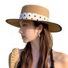 Seaside Holiday Wind Woven Hat Female High Sense Hepburn Wind Polka Dot Straw Hat Casual Versatile Film Hat Female