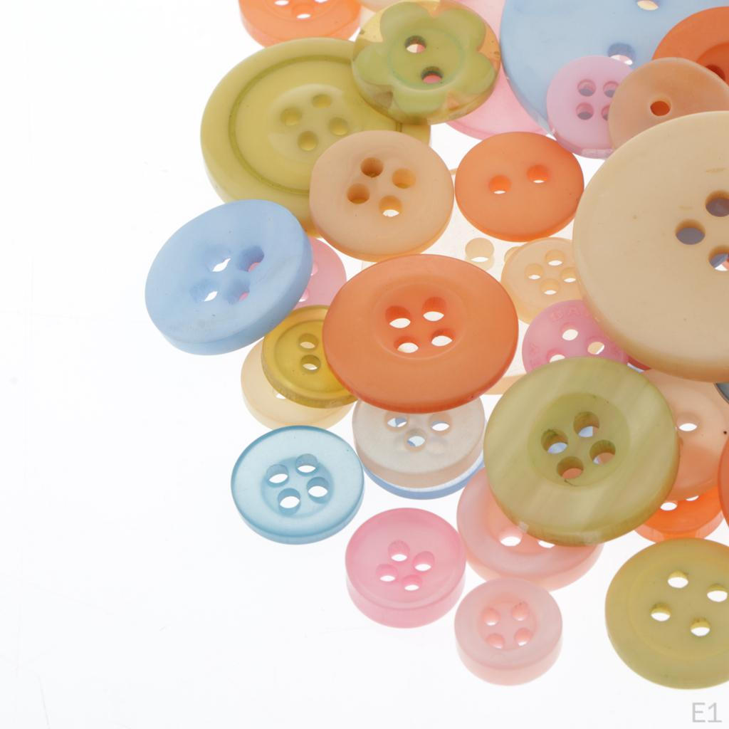 1 Paket Round Resin Decorative Buttons Sewing Craft