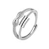 Luxury Infinite Love Adjustable Fidget Rings For Women Rotating Beads Crystal Anxiety Relief Spinning Ring Jewelry Anillos Mujer