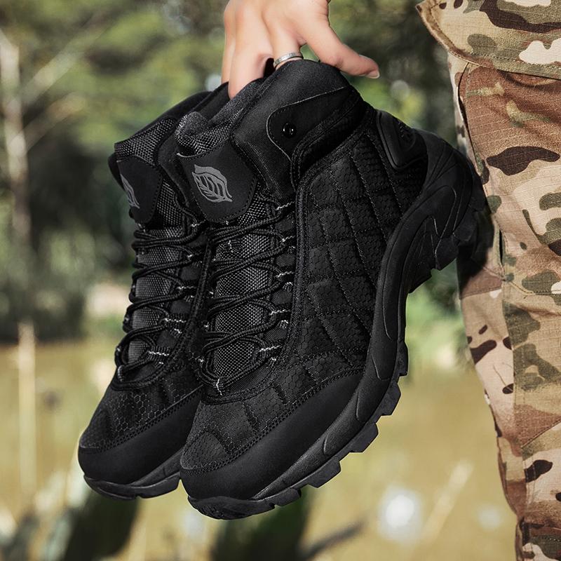 Winter Anti-Rutsch Herrenstiefel Outdoor Leder Wanderstiefel Atmungsaktive Herren Wüstenstiefel Bequeme Stiefeletten Herren Arbeitsschuhe