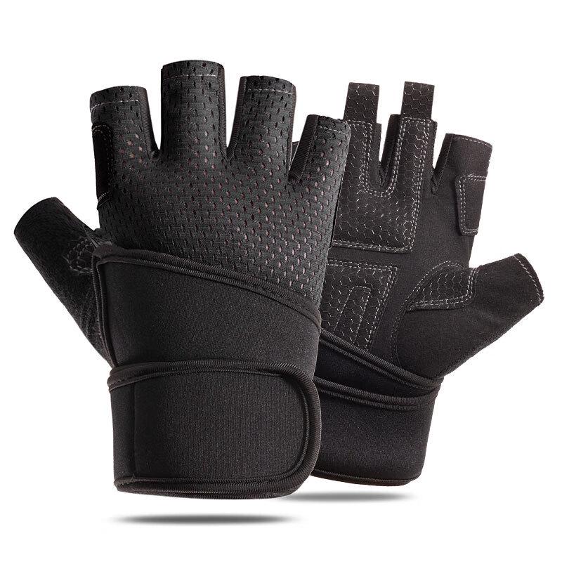 Half-Finger Fitness Training Gloves with Wrist Support
