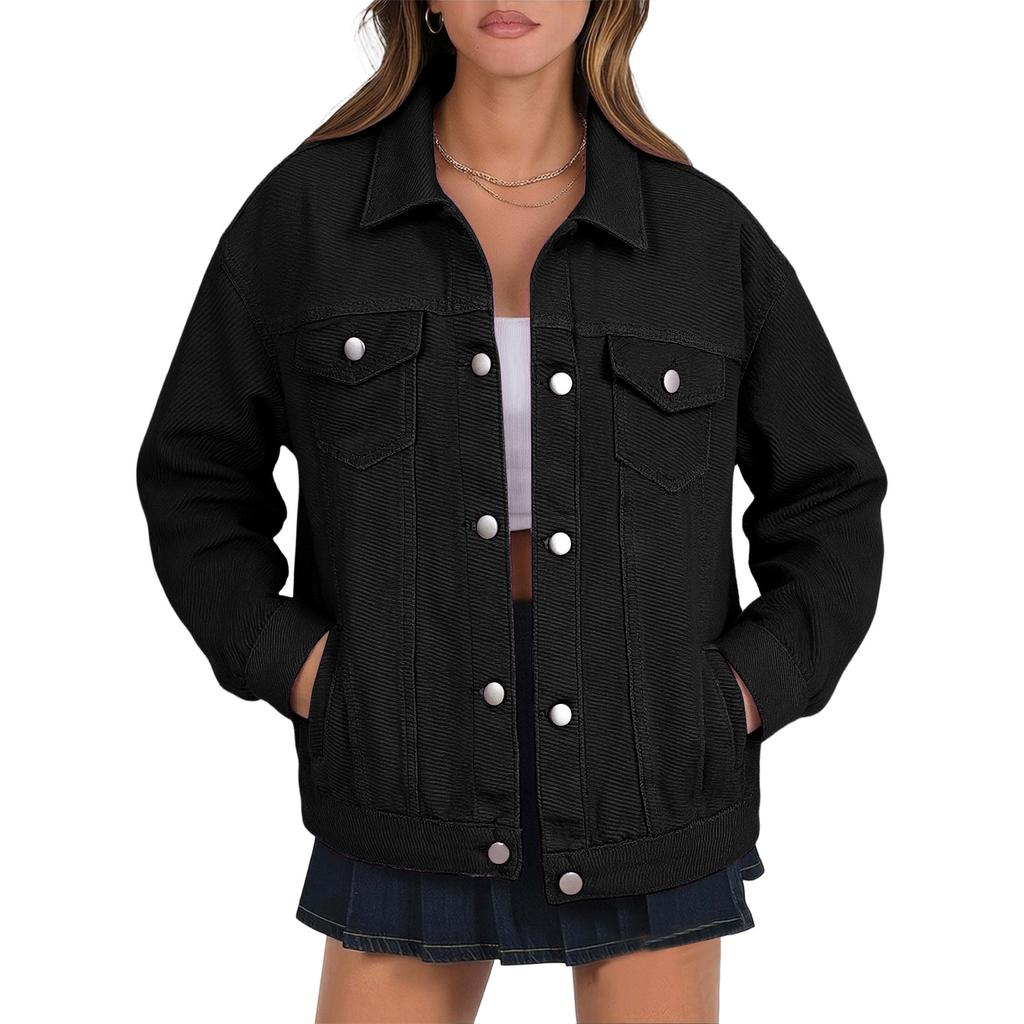 Stylish Women's Denim Jacket, Casual And Versatile, In A Relaxed, Boyfriend .