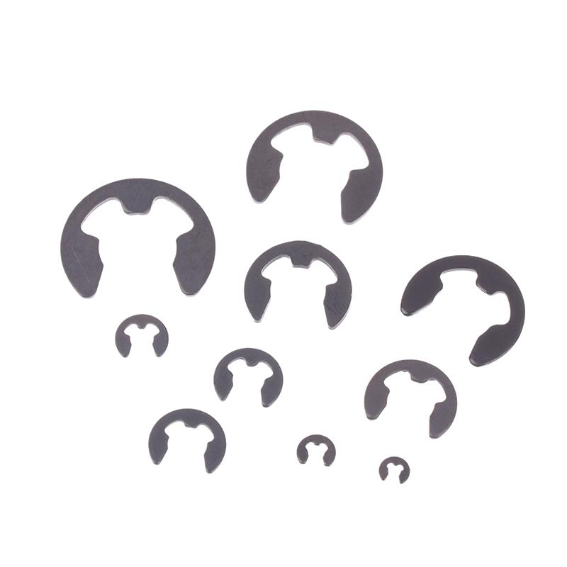 120PCS Black Stainless Steel Retaining Circlip Set Snap Ring E-Clip Washer Assortment For Shaft Fastener M1.5-M10