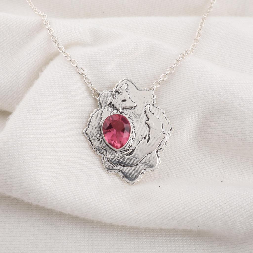 Pretty Pink Tourmaline Gemstone Jewelry, 925 Sterling Silver Pendant, Handmade Gorgeous Jewelry, Designer Pendant Gift For Women