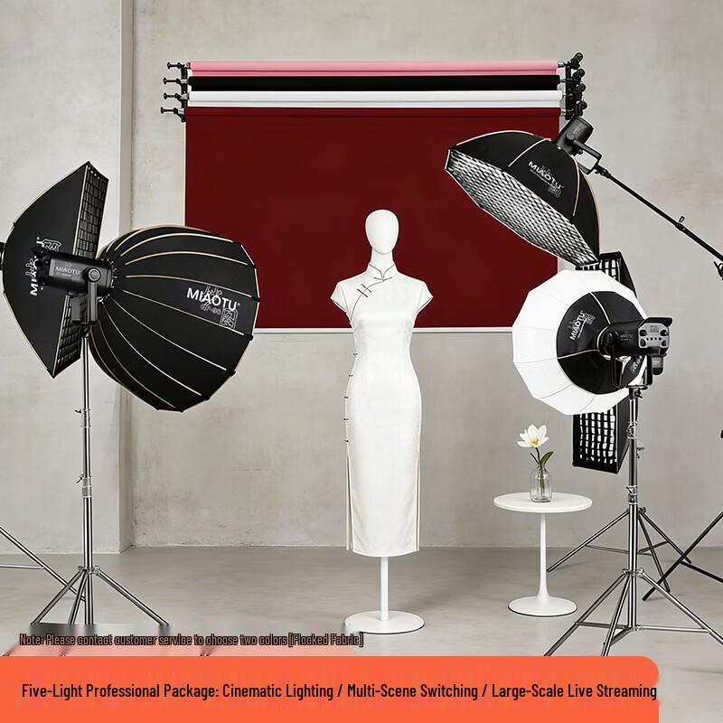 Miaotu Electric Studio Background System with LED Fill Lights