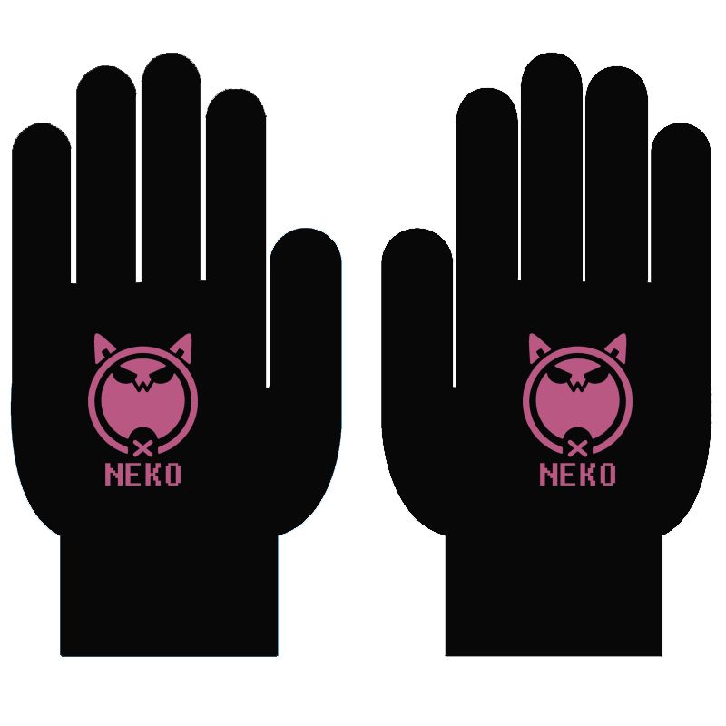 

Neko Maimai Cube Gloves Small Size Travel Dance Cute Middle Two Touch Screen Plaid Thickened Original Plus Size Black color 1 XXL