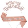 New Birthday Headband Shoulder Strap Etiquette Belt Set IT'S MY BIRTHDAY Women's Headdress Hair Accessories Party
