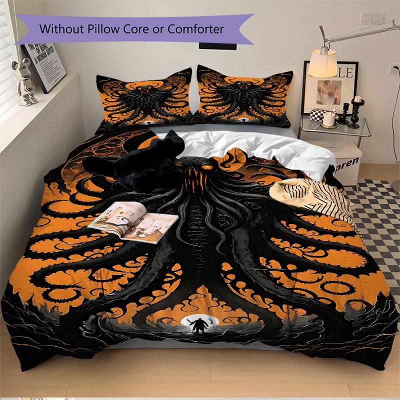 3pc Terrifying Octopus Cover Set - 1 Quilt Cover + 2 Pillowcases, All Seasons Bedroom Setting, Perfect for Home069