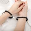 2 Pieces Natural Stone Beads Magnetic Bracelet Couple Connecting Bracelet Valentine's Day Gift for Couple Him and Her