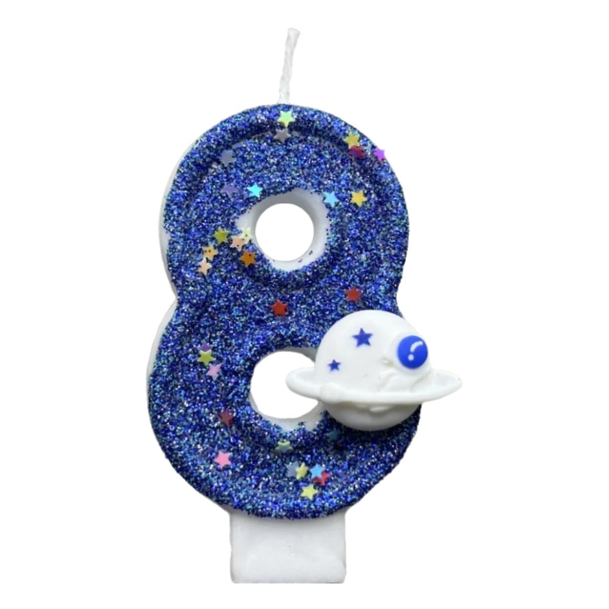 

Numbers 0-9 Birthday Candle Spaceship Cake Decoration Candles for Party Commemoration Day Table Home Room Decor Accessories