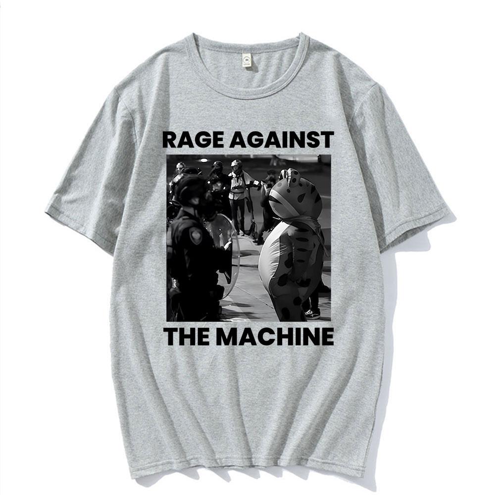 Funny Rage Against The Machine Protest Frog Meme T Shirts Men Women Clothing 100 Cotton Summer High Quality Tshirts Streetwear