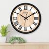 Roman Wheel 12-inch Plastic and Glass Silent Movement Wall Clock (Black).