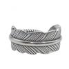 Handcrafted Feather Design Adjustable Ring Men Women Vintage Style Plated Couple Matching Rings