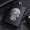 8 OZ Ounces Black Matte Metal Gift Stainless Steel Hip Flask Flagon Alcohol Bottle Whisky Vodka Laser Engraved LOGO Custom Made
