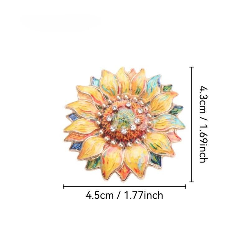 1Pcs Unisex Enamel Beautiful Flower Brooch Pin Famous Painting Sunflower Brooches Pins For Women  Jewelry Gifts