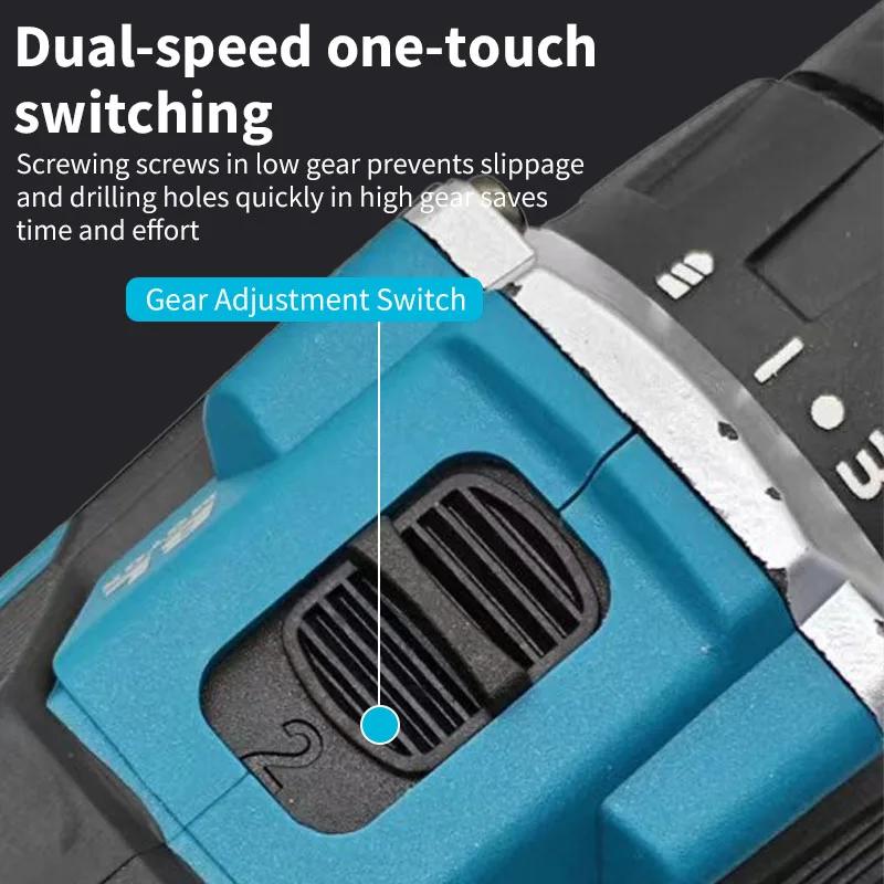 New Flat Push Hand Drill Electric Screwdriver Lithium Drill 21V Multi Functional Lightweight Pistol Drill Battery Free Durable