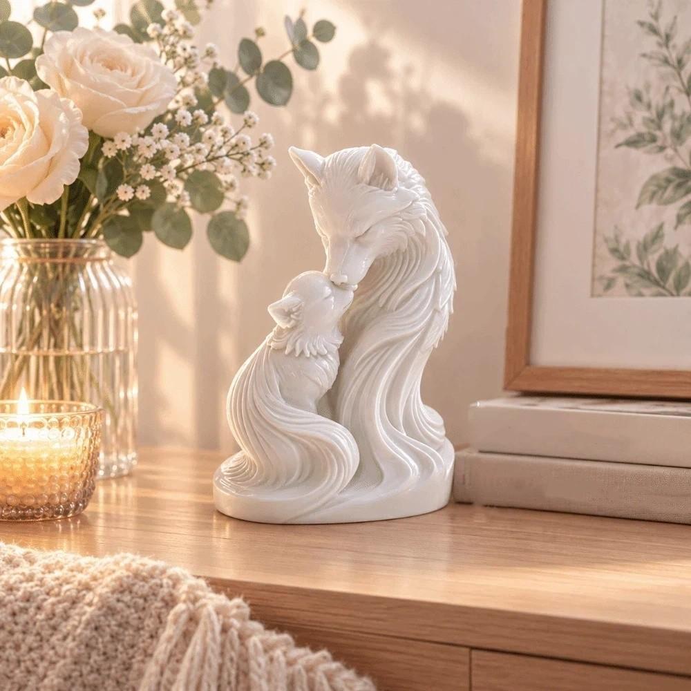 Home Decoration Cat Statue Kawaii Desktop Ornaments Creative Wolf Statue Living Room