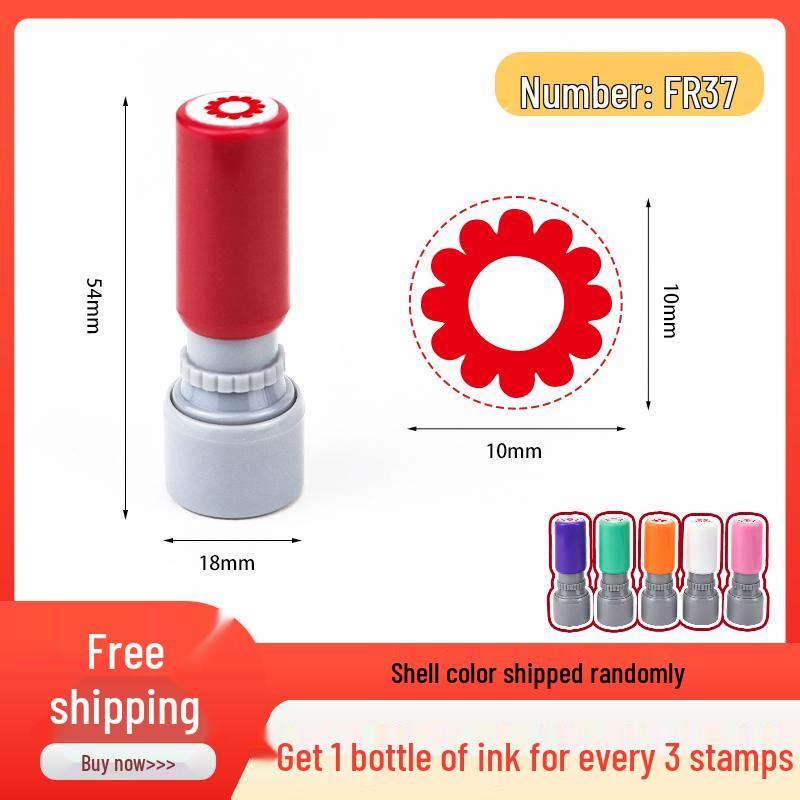 Красная цветочная награда-штамп для детей от учителя для отслеживания посещаемости и оценок