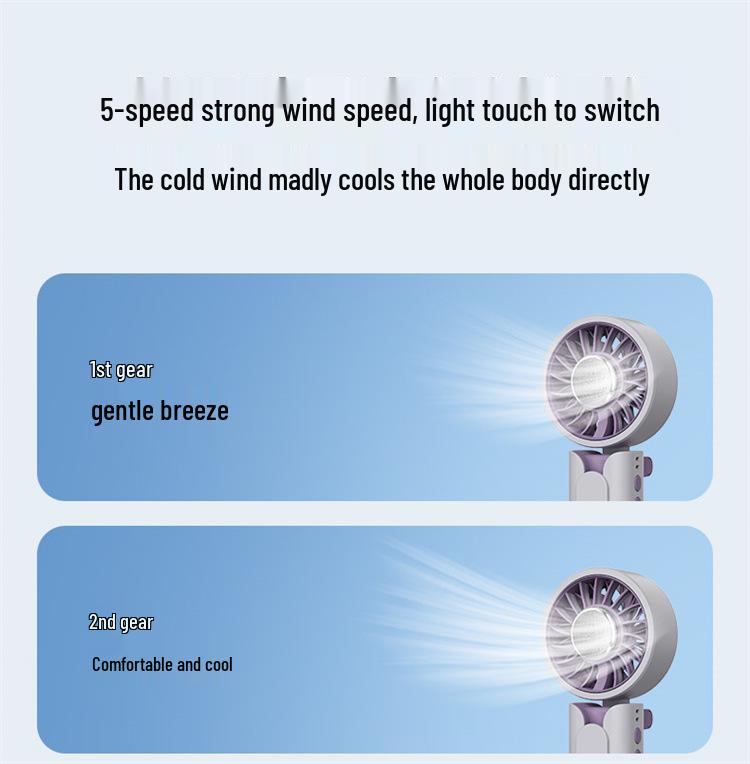 Rechargeable Portable Mini Folding Fan with Ice Pack, Umbrella Clip & Handheld Design - Ideal for Student Cooling
