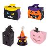 10pcs Pumpkin Halloween Candy Gift Box Ghost House Hollow Window Candy Packaging Box Black Cat Cartoon Cookie Box Bakery